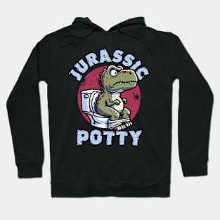 Jurassic Potty Funny T-Rex in Toilet Dinosaur Hoodie